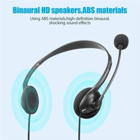 img 2 attached to 🎧 Lightweight USB Headset with Noise-Cancelling Microphone for PC, Skype, Webinar, Cell Phone, Call Center - Wired Business Headphones for Superior Sound