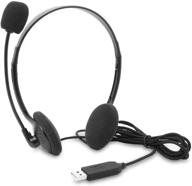 🎧 lightweight usb headset with noise-cancelling microphone for pc, skype, webinar, cell phone, call center - wired business headphones for superior sound logo