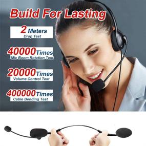 img 1 attached to 🎧 Lightweight USB Headset with Noise-Cancelling Microphone for PC, Skype, Webinar, Cell Phone, Call Center - Wired Business Headphones for Superior Sound