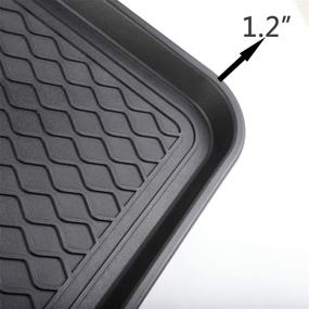 img 1 attached to 👞 Falflor Entryway Boot Trays - 3 Pack of 30x15 inch Heavy Duty Boot Trays for Indoor and Outdoor Use - Pet Feeding Mat Included - Black