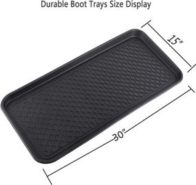 img 2 attached to 👞 Falflor Entryway Boot Trays - 3 Pack of 30x15 inch Heavy Duty Boot Trays for Indoor and Outdoor Use - Pet Feeding Mat Included - Black