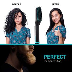 img 1 attached to 🧔 NOXEN Beard Straightener Comb: Electric Heated Hair Growth Grooming Brush Kit for Men - Professional Dad Gift Set