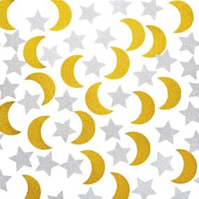 img 3 attached to ✨ Shimmering Gold and Silver Glitter Paper Confetti Stars and Moons - Stunning Table Decor for Weddings, Birthdays, Eid Parties!