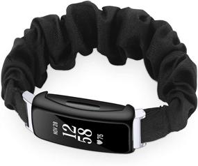 img 2 attached to Набор DAIKA Scrunchies Bands плюс защитный чехол с защитным стеклом для Fitbit Inspire 2 - мягкий эластичный тканевый браслет для запястья с полным защитным бампером, совместимый с Inspire 2 2020, фитнес-трекер для женщин.