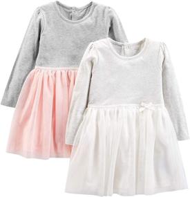 img 4 attached to 👗 Carter's Toddler Girls' Long Sleeve Clothing for Simple Joys Dresses