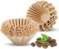 🌿 biodegradable 1-4 cup basket coffee filters - natural brown, 100 count logo