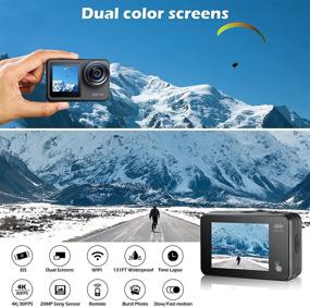 img 3 attached to 📸 ACTMAN Waterproof Action Camera 4K 20MP - Dual Screen WiFi Touch Screen Vlog Camcorder, 131ft Underwater Camera, EIS, Remote Control, Sport Camera with Charger & 2X 1350mAh Batteries