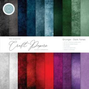 img 3 attached to Craft Consortium Double-Sided 12x12 Paper Pad - Grunge-Dark Tones, 30 Sheets, 20 Designs, Multi-Pack