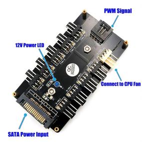 img 1 attached to 💨 Enhanced Cooling Efficiency: 10-Way 12V PWM Fan Hub Controller with Magnetic Standoff - Chassis and CPU Fan Combo - SATA Powered