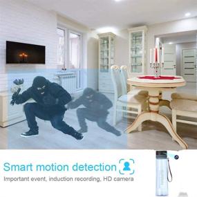 img 2 attached to 🔵 Blue Water Bottle Hidden Spy Camera: Full HD Portable Video Recorder with Motion Detection - No WiFi Required for Home or Office