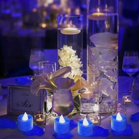 img 2 attached to Blue Light Flickering Candle with 600 Artificial Rose Petals and 12 LED Tea Lights: Perfect for Romantic Night, Valentine's Day, Anniversary, Wedding, and Honeymoon