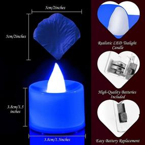 img 1 attached to Blue Light Flickering Candle with 600 Artificial Rose Petals and 12 LED Tea Lights: Perfect for Romantic Night, Valentine's Day, Anniversary, Wedding, and Honeymoon