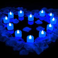 blue light flickering candle with 600 artificial rose petals and 12 led tea lights: perfect for romantic night, valentine's day, anniversary, wedding, and honeymoon логотип