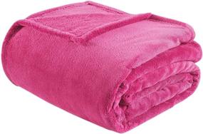 img 3 attached to 🎀 Intelligent Design Microlight Plush Luxury: Oversized Throw-Blanket, All-Season Full/Queen Cover - Pink