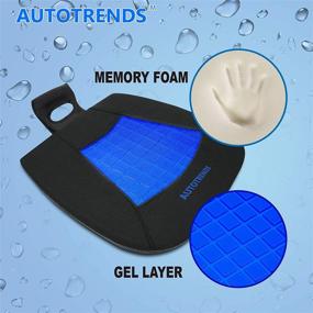 img 2 attached to 🪑 Gel Seat Cushion Cooling Coccyx Orthopedic Breathable Car Seat Cushion - AUTOTRENDS-SJ164A016-1, Black