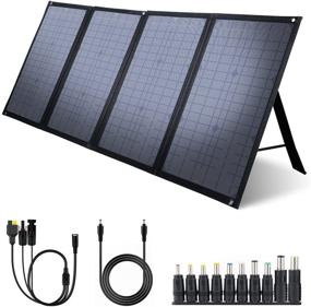 img 4 attached to iClever 100W Foldable Solar Panel Charger for Jackery/EF ECOFLOW/ROCKPALS Portable Power Station Generator with Quick Charge 3.0 and 45W Type-C Power Delivery, Ideal for Outdoor Camping, Phone Charging, Hiking, and Emergency Situations