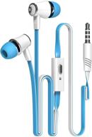 candy color original earphones with microphone super bass noodle line earbuds headphones headset for iphone 6 6s xiaomi smartphone (blue) logo