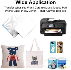 img 1 attached to 🖨️ 100 Sheets Sublimation Paper Heat Transfer 8.5" x 11" for Epson, Sawgrass, Ricoh Inkjet Printers with Sublimation Ink - Ideal for DIY T-shirt and Mug Designs