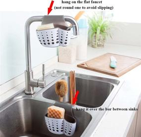 img 1 attached to 🧼 Eunion Sink Caddy Sponge Holder Soap Holder: Organize Your Sink with Style!