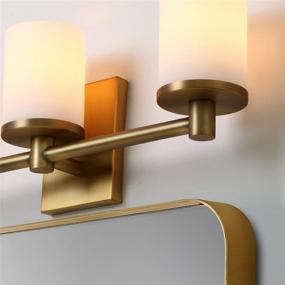 img 2 attached to 💡 Vintage Industrial Wall Sconce - 3 Light Bathroom Vanity Fixture with Frosted Glass