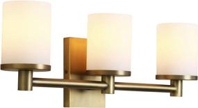 img 4 attached to 💡 Vintage Industrial Wall Sconce - 3 Light Bathroom Vanity Fixture with Frosted Glass