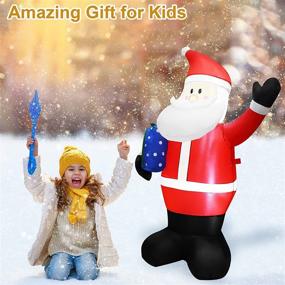 img 3 attached to 🎅 Enhance your Festive Look with IIDEE 4ft Christmas Inflatable Santa Claus - Outdoor Yard Decorations with LED Lights!