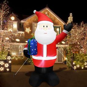 img 1 attached to 🎅 Enhance your Festive Look with IIDEE 4ft Christmas Inflatable Santa Claus - Outdoor Yard Decorations with LED Lights!