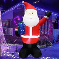 🎅 enhance your festive look with iidee 4ft christmas inflatable santa claus - outdoor yard decorations with led lights! logo