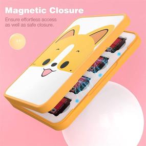 img 1 attached to 🍊 MoKo 16 Game Card Case for Nintendo Switch/Switch Lite/Switch OLED 2021 | SD Card & Game Card Holder Cartridge Storage Box – Orange Dog