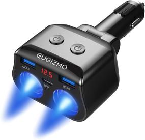 img 4 attached to 🔥 2021 NEW Version Cigarette Lighter Splitter Car: Dual QC3.0 200W 12V/24V Adapter with Type-C 20W PD Fast USB C Car Charger for Phone, iPad, GPS, Dash Cam