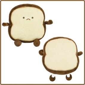 img 1 attached to Sliced Bread Pillow - DENTRUN Toast Shape Plush Pillow with Facial Expression, Soft Bread Food Sofa Cushion Stuffed Doll Toy for Kids & Adults - Perfect Gift for Home, Bed Room Decor (Sizes S-XL, Available in Sunday/Monday)