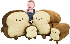 img 4 attached to Sliced Bread Pillow - DENTRUN Toast Shape Plush Pillow with Facial Expression, Soft Bread Food Sofa Cushion Stuffed Doll Toy for Kids & Adults - Perfect Gift for Home, Bed Room Decor (Sizes S-XL, Available in Sunday/Monday)
