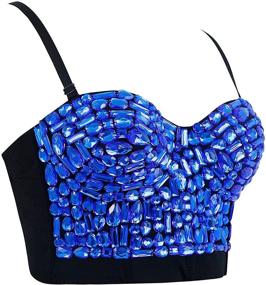 img 3 attached to Charmian Colorful Rhinestone Clubwear Valentines Women's Clothing