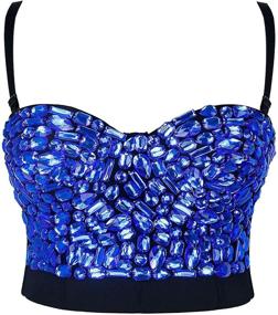 img 4 attached to Charmian Colorful Rhinestone Clubwear Valentines Women's Clothing