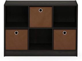 img 2 attached to 📚 Furinno 99940 EX/BR 3x2 Bookcase Storage with Bins, Espresso/Brown: Space-saving Organizer with Storage Bins