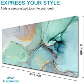 img 2 attached to iDonzon Extended Gaming Mouse Pad: Extra Large XXL Desk Mat with Cute Abstract Marble Design, Waterproof, Non-Slip Base & Stitched Edges - Perfect for Work and Gaming