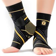 copper infused adjustable ankle brace for women and men - ankle support sleeve for plantar fasciitis - compression wrap for sprained ankle, pain relief, foot injury, swelling reduction логотип