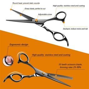 img 3 attached to Scissors Professional Stainless Thinning Kit Hairdressing