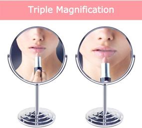 img 3 attached to 💄 7 Inch Swivel Double Sided Schliersee Magnifying Vanity Table Mirror with 3X Magnification - Ideal for Makeup and Standing Mirror