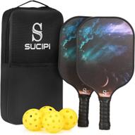 🏓 sucipi pickleball paddles: graphite set of 2 rackets, 4 balls & 1 bag - lightweight honeycomb core - usapa approved for men and women логотип