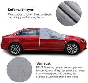 img 3 attached to Wetest Car Windshield Snow Cover with Side Mirror Covers - Frost Guard Protector, Ice Cover Sunshade for Cars, SUVs, Trucks, Vans - 83'' X 49.2'' Silver