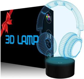 img 4 attached to 🎧 YKLWORLD Earphone Night Light: 3D Illusion Lamp with 7 Color Changing LED, Touch Sensor & USB Cable - Ideal Music Lovers Decoration, Perfect Birthday Gifts for Kids & Bedroom Ambiance