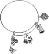 🎀 hazado cheer bracelet: perfect gift for cheerleaders & coaches - amazing cheerleading bangle & jewelry for girls logo