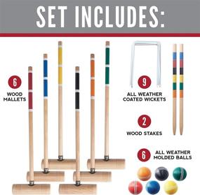 img 3 attached to 🏑 Franklin Sports Croquet Set - Premium Wood Mallets, All-Weather Balls, Sturdy Stakes, and Metal Wickets - Classic Outdoor Game for the Whole Family