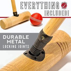 img 1 attached to 🏑 Franklin Sports Croquet Set - Premium Wood Mallets, All-Weather Balls, Sturdy Stakes, and Metal Wickets - Classic Outdoor Game for the Whole Family