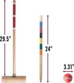 img 2 attached to 🏑 Franklin Sports Croquet Set - Premium Wood Mallets, All-Weather Balls, Sturdy Stakes, and Metal Wickets - Classic Outdoor Game for the Whole Family