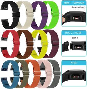 img 2 attached to 🌟 ShuYo Adjustable Elastic Watch Bands: Compatible with Fitbit Charge 4/3/SE - Soft Replacement Wristband for Women and Men - Breathable Sport Strap