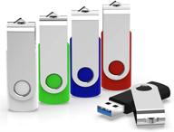 💻 kexin 5 pack usb 3.0 flash drive, 64gb thumb drive memory stick, 5 color options, high-speed zip drive logo