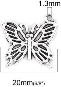 img 2 attached to Butterfly Charm Pendants Pack Silver