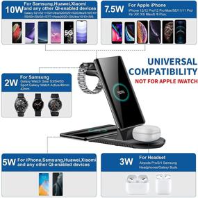 img 3 attached to 🔌 Convenient 4-in-1 Wireless Charging Station: Jonwelsy Qi Fast Charger for Samsung Galaxy Watch, iPhone 12 Pro Max, and AirPods